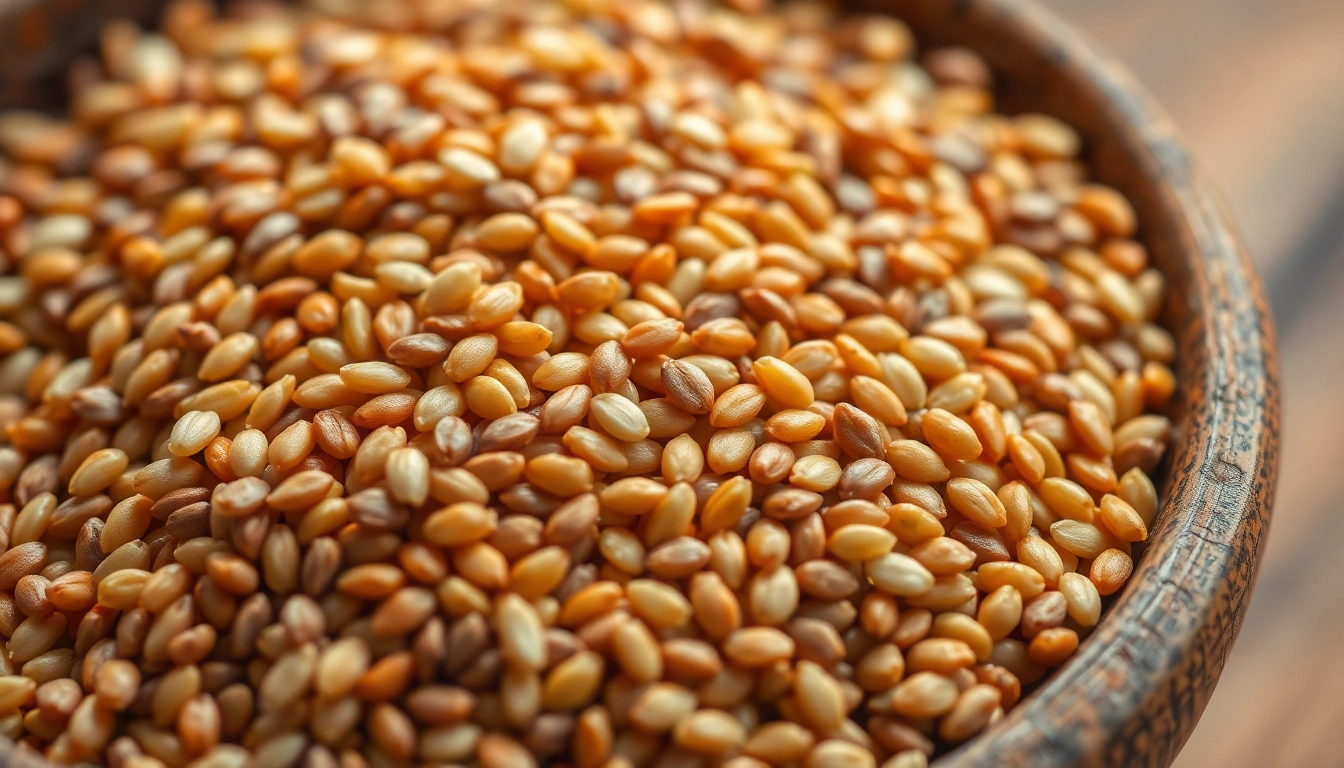 Premium sesame seeds in a bowl showcasing their natural texture, highlighting quality and